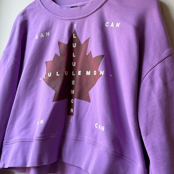 Lululemon Team Canada Perfectly Oversized Cropped Crew Neck Sweatshirt Sz 8 - Picture 6 of 14